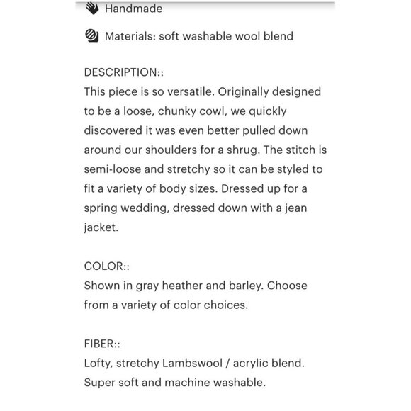 P.T. Designs Women's Navy Lambswool Blend Chunky Knit Shrug Cowl Neck Warmer. OS - Picture 5 of 10